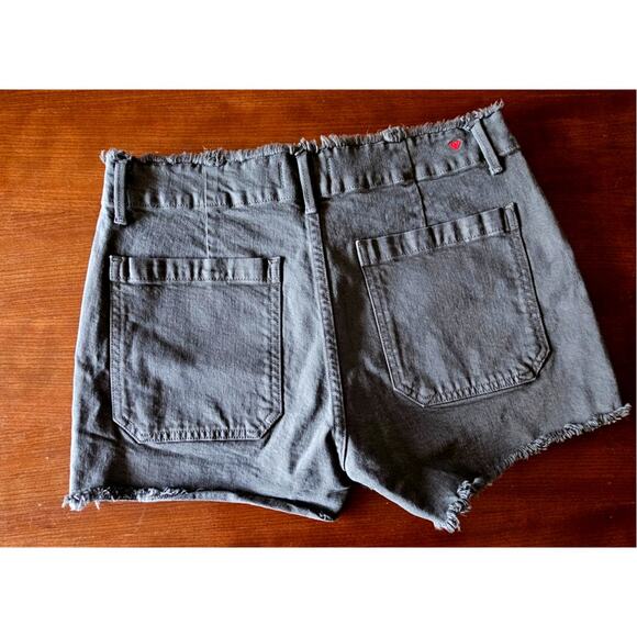 Sundry Anthropologie Green Army Shorts Frayed Denim Cargo Colored Pockets, Sz 29 - Picture 3 of 11